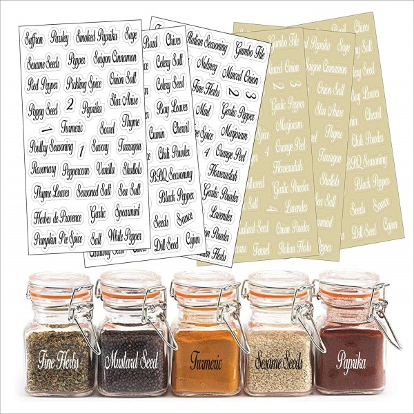 Spice Jar Labels, Spice Rack Stickers, Pantry Labels, Kitchen