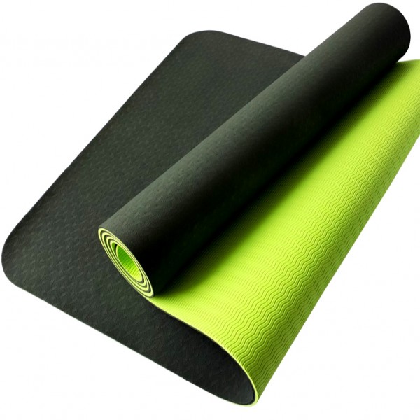 Premium TPE Yoga Mat green 8mm (size 183cm x 61cm) with carrying